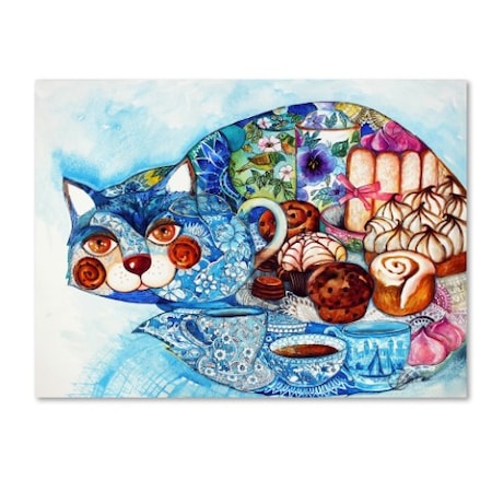 Oxana Ziaka 'Lunch Cat' Canvas Art,35x47
